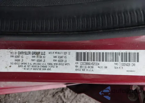 2013 Chrysler 200 Touring from USA, damaged, VIN 1C3CCBBB6DN525334